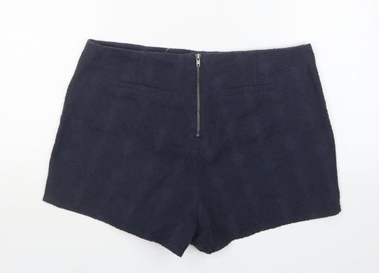 Staring at Stars Womens Blue Argyle/Diamond Cotton Hot Pants Shorts Size L L3 in Regular