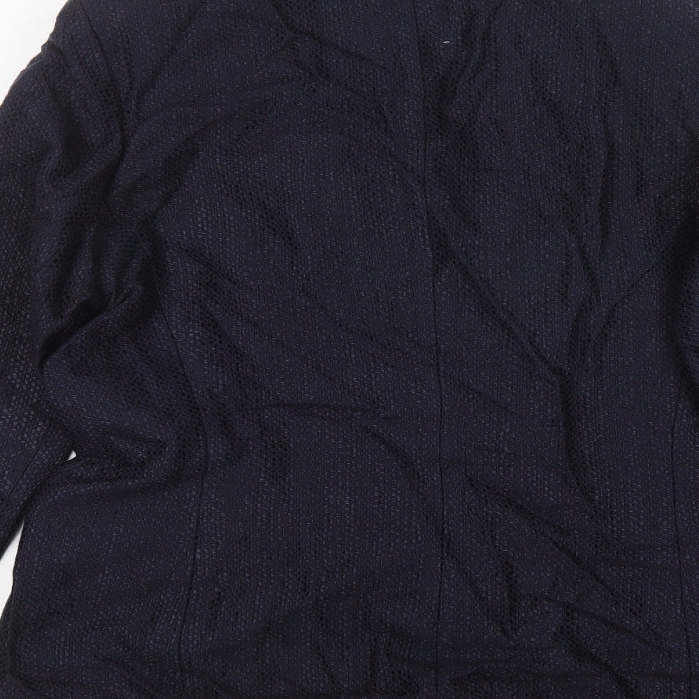 M&S Womens Blue  Viscose Jacket Suit Jacket Size 16