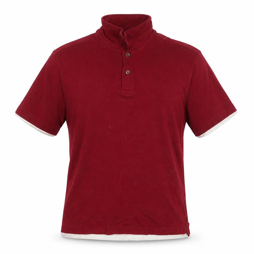 M&S Mens Red  Cotton  Polo Size M Collared