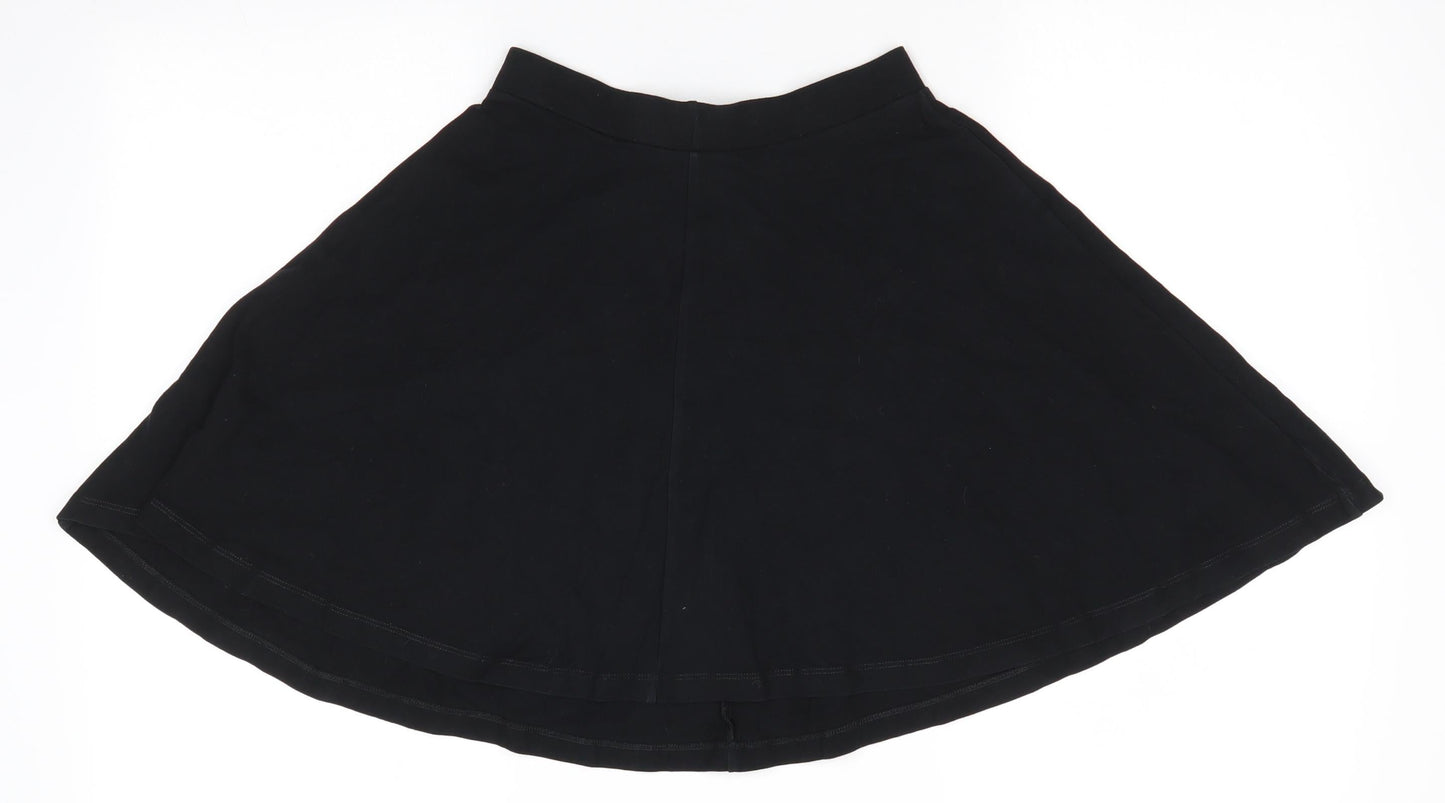 Topshop Womens Black  Cotton Flare Skirt Size 6    - Gym Skirt Style