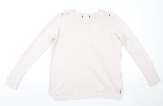 Primark Womens Pink Round Neck  Acrylic Pullover Jumper Size S