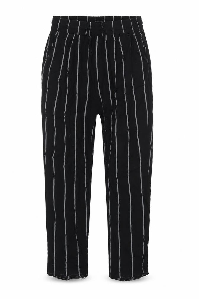 PRETTYLITTLETHING Womens Black Striped Viscose Dress Pants Trousers Size 4  Regular