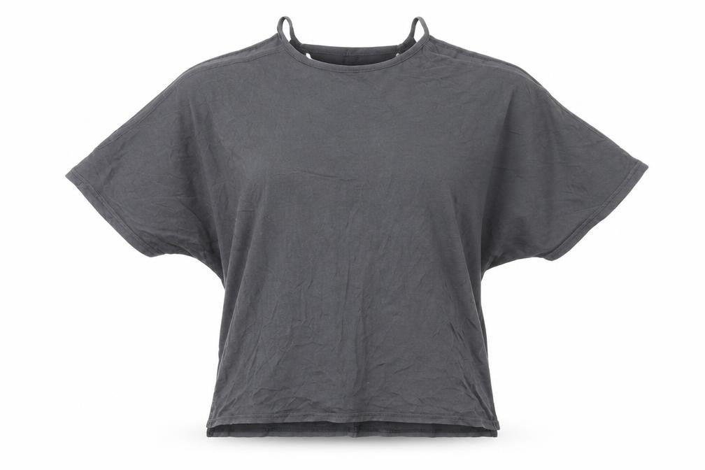 New Look Womens Grey  Modal Basic Blouse Size 6 Round Neck