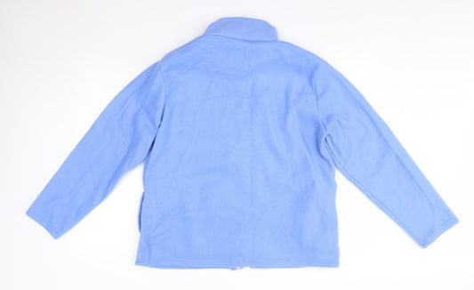 Anne de Lancay Womens Blue High Neck  Polyester Full Zip Jumper Size M