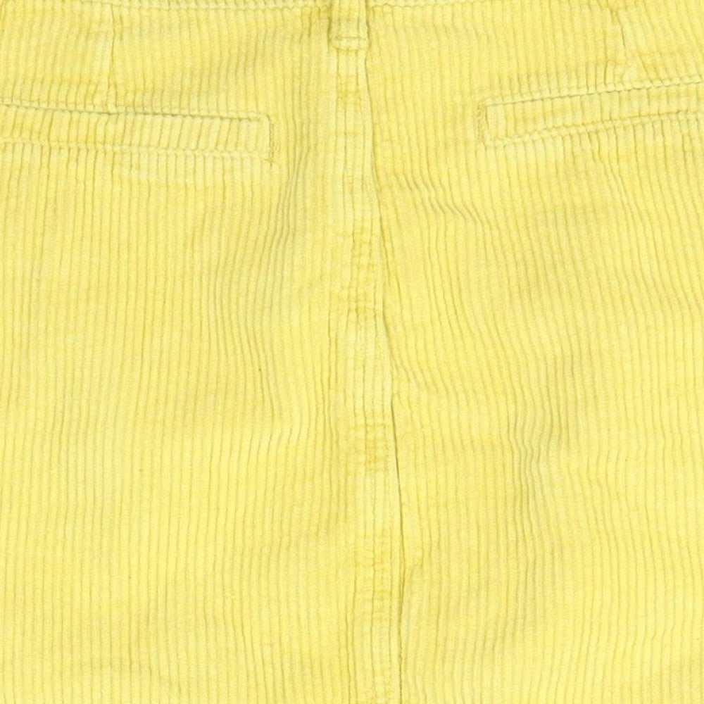 Missguided Womens Yellow  Cotton A-Line Skirt Size 6