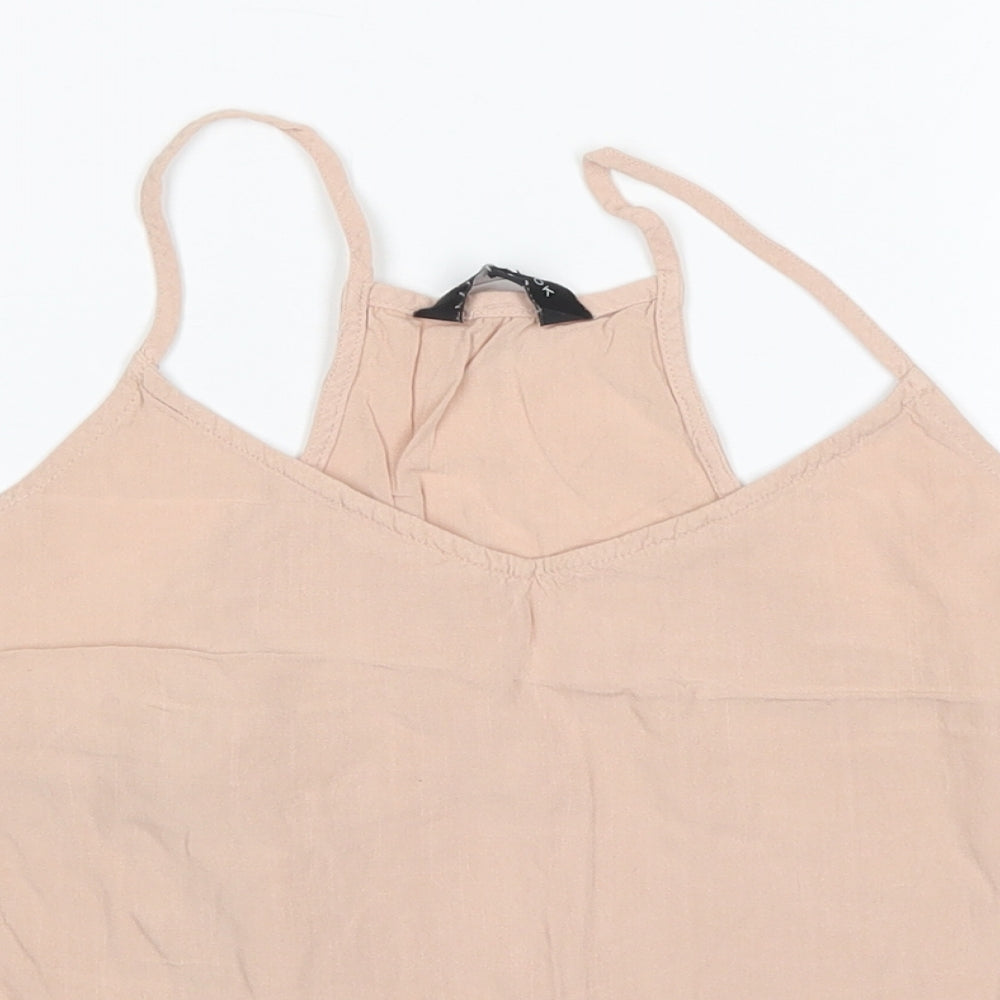 New Look Womens Orange  Viscose Basic Blouse Size 10 Round Neck