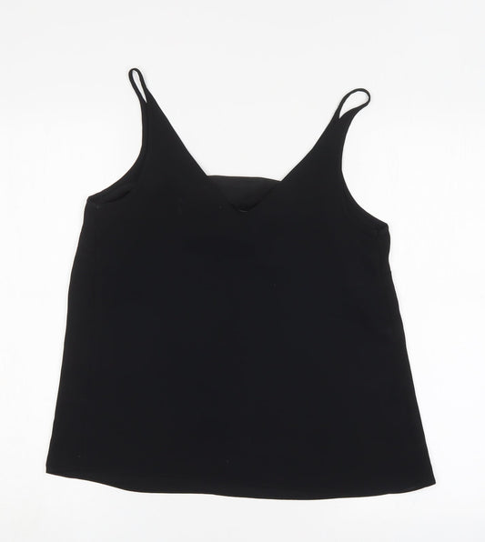 Papaya Womens Black  Polyester Basic Blouse Size 10 V-Neck