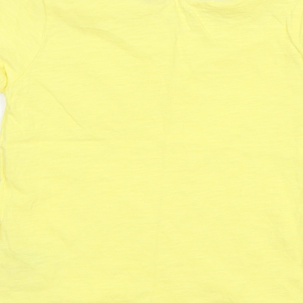 Primark Girls Yellow  Cotton Basic T-Shirt Size 4-5 Years Round Neck
