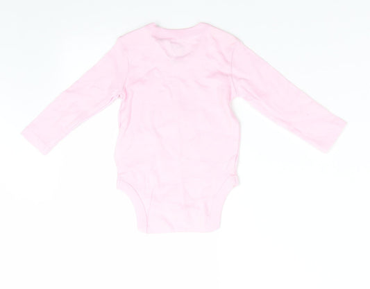 Neutral Girls Pink Animal Print Cotton Romper One-Piece Size 3-6 Months  Snap - Polar Bear Free Hugs Pale pink