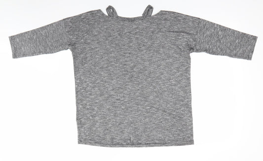 Casual Collection by F&F Womens Black Round Neck  Viscose Pullover Jumper Size 12   - Choker style neck Black white mix