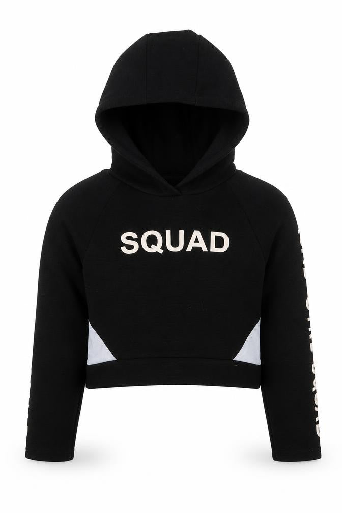 Young Dimension Girls Black  Polyester Pullover Hoodie Size 9-10 Years  Pullover - Girl Squad