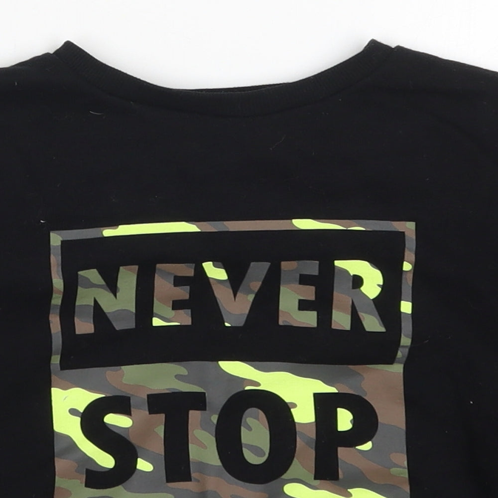 Primark Boys Black  Cotton Pullover Sweatshirt Size 5-6 Years  Pullover - Never Stop