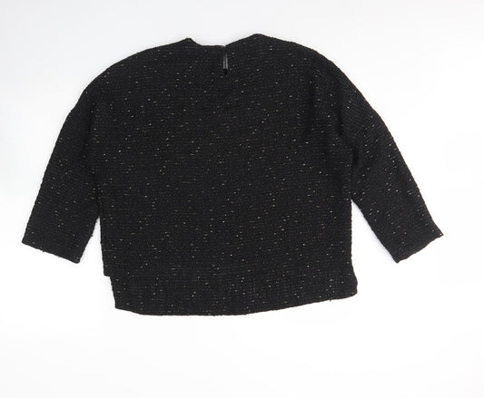 Zara Womens Black Round Neck  Polyester Pullover Jumper Size M