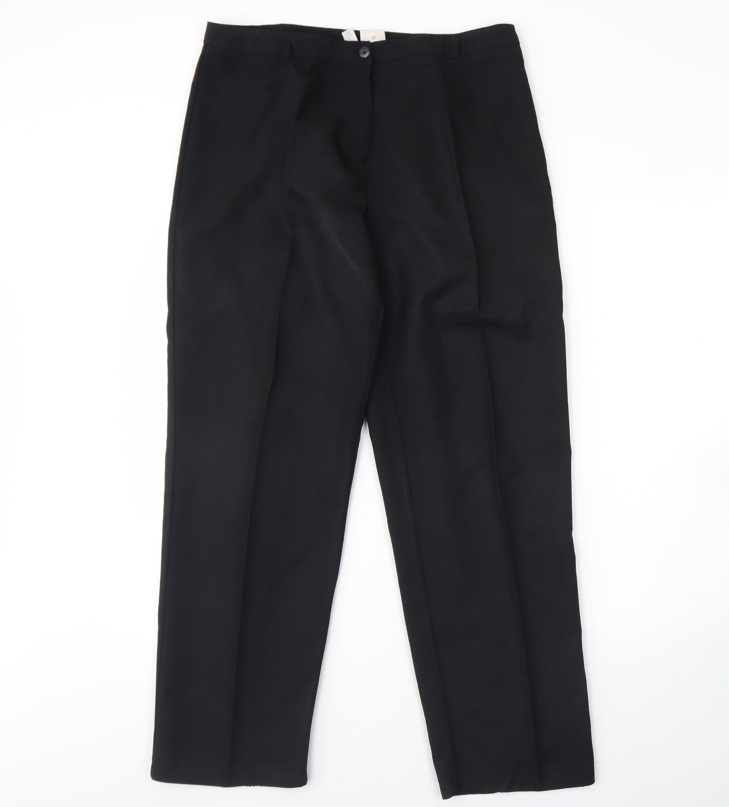 Yessica Womens Black  Polyester Trousers  Size 16 L30 in Regular Hook & Eye