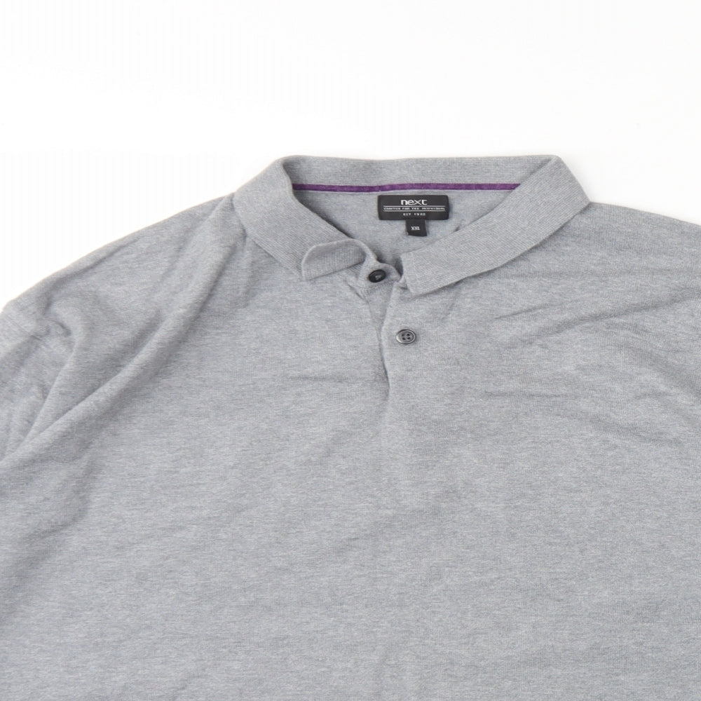 NEXT Womens Grey Collared  Cotton Henley Jumper Size 2XL