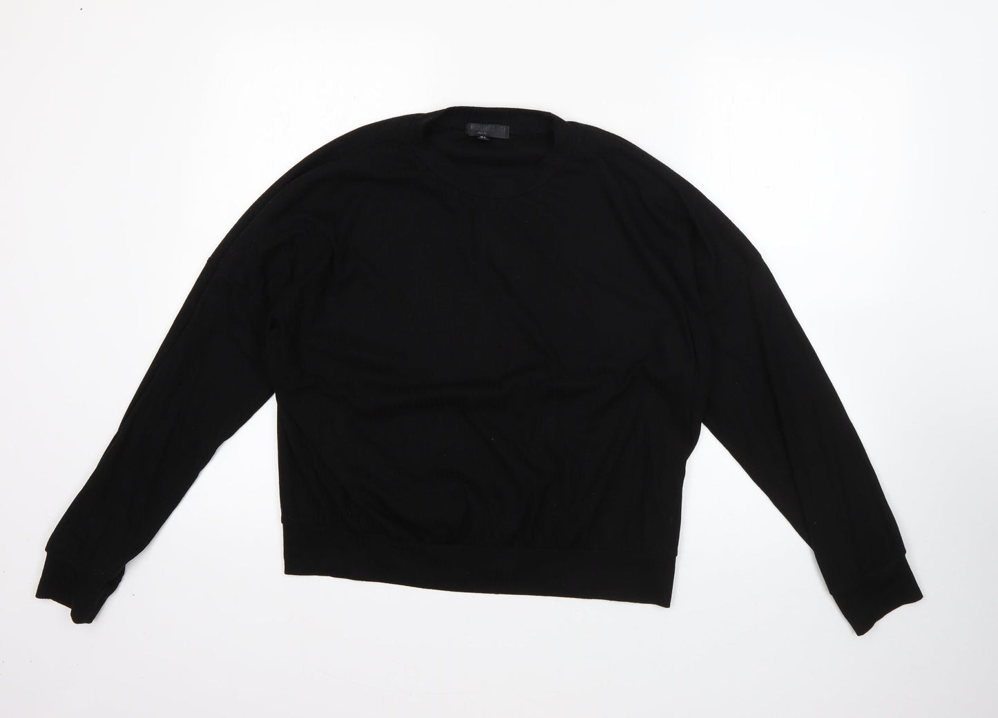 Missguided Womens Black Round Neck  Polyester Pullover Jumper Size 8