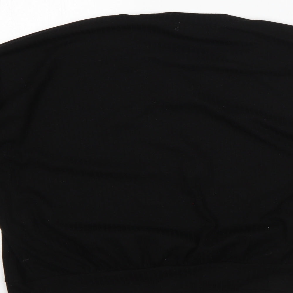 Missguided Womens Black Round Neck  Polyester Pullover Jumper Size 8