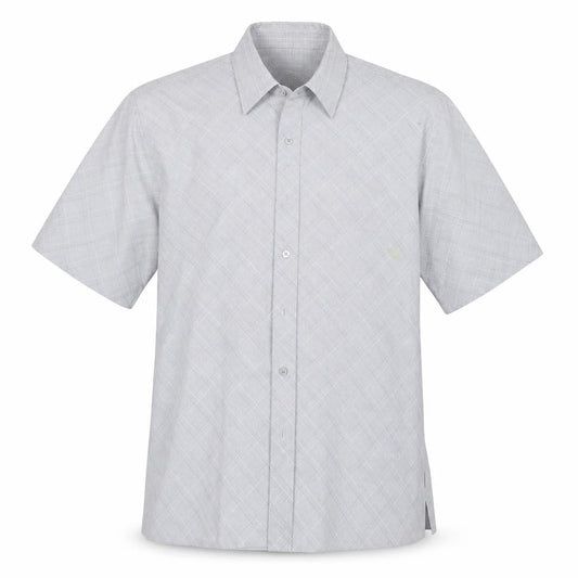 Lee Cooper Mens Grey Check Viscose  Button-Up Size L Collared