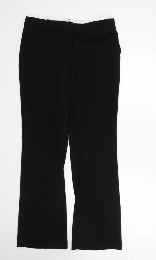 NEXT Womens Black  Polyester Trousers  Size 10 L28 in Regular