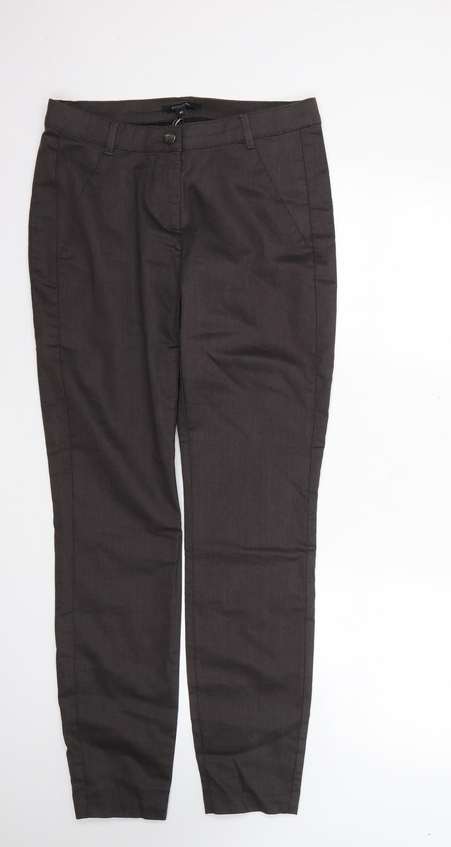 Comma Mens Grey  Polyester Trousers  Size 40 L28 in Regular