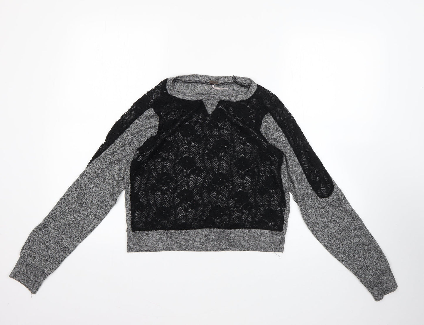Preworn Womens Grey Round Neck  Cotton Pullover Jumper Size M