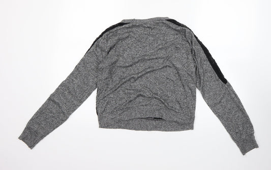 Preworn Womens Grey Round Neck  Cotton Pullover Jumper Size M