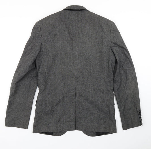 Cedar Wood State Mens Grey Check Polyester Jacket Blazer Size 36