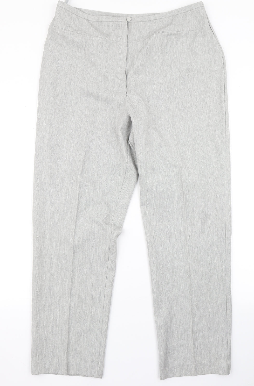 Agenda Womens Silver  Polyester Dress Pants Trousers Size 18 L28 in Regular Button