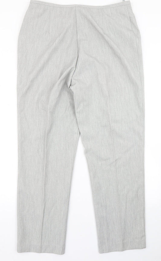 Agenda Womens Silver  Polyester Dress Pants Trousers Size 18 L28 in Regular Button