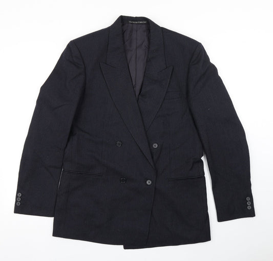 The Burton Collection Mens Blue Striped Wool Jacket Blazer Size 38