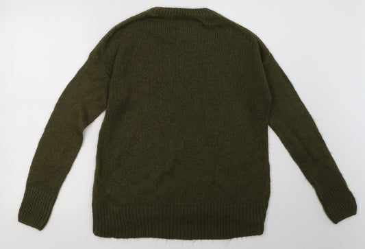 New Look Womens Green  Acrylic Pullover Sweatshirt Size S  Pullover