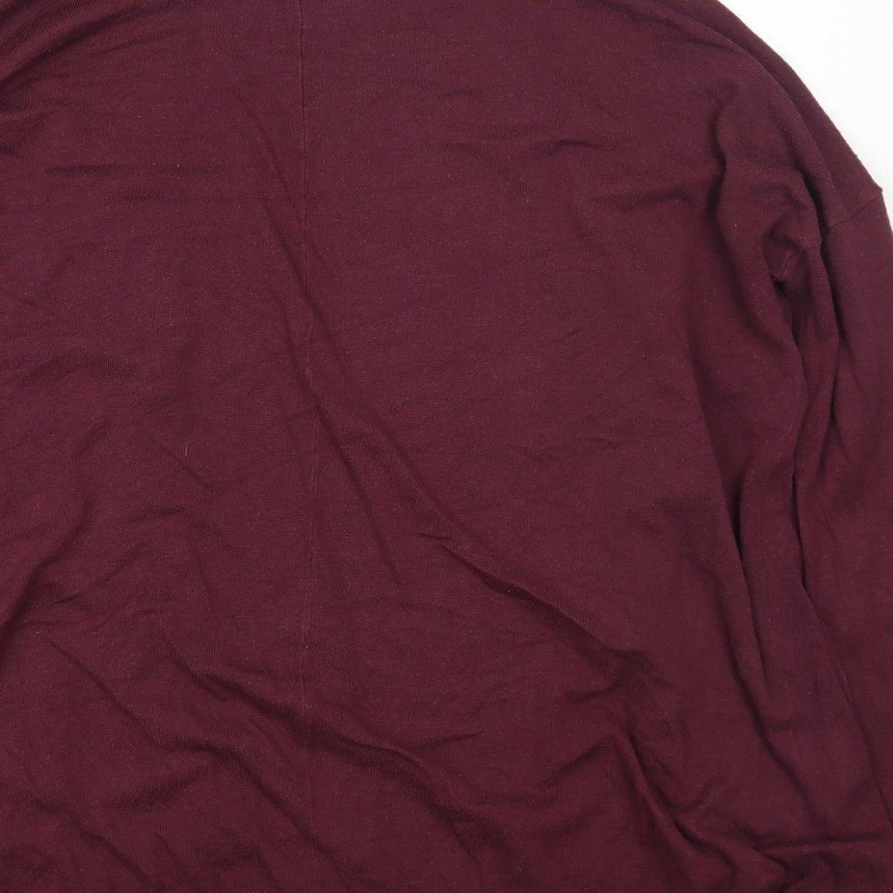 VERO MODA Womens Purple Scoop Neck  Nylon Cardigan Jumper Size M