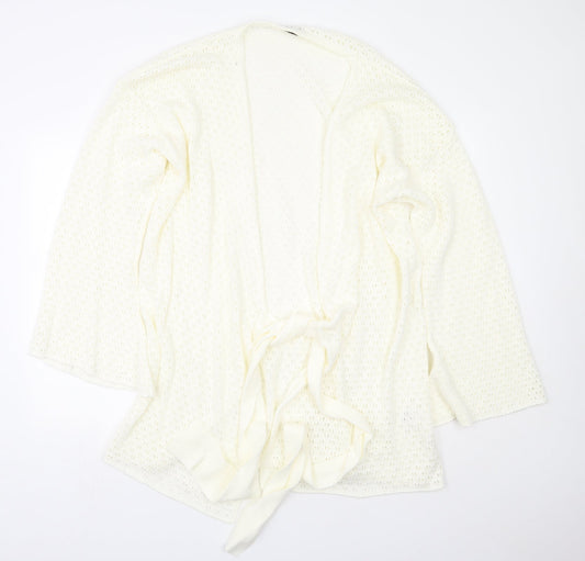In the Style Womens Beige Scoop Neck  Acrylic Cardigan Jumper Size 12