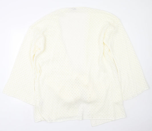 In the Style Womens Beige Scoop Neck  Acrylic Cardigan Jumper Size 12