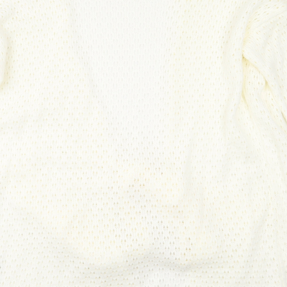 In the Style Womens Beige Scoop Neck  Acrylic Cardigan Jumper Size 12