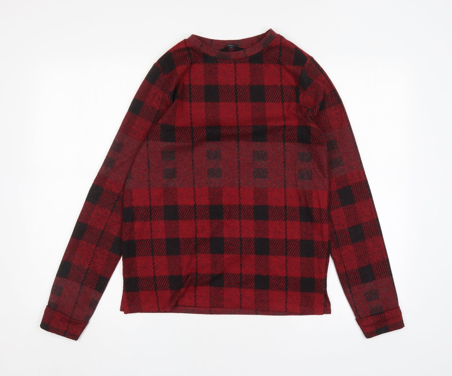 NEXT Womens Multicoloured Round Neck Check Polyester Pullover Jumper Size 8