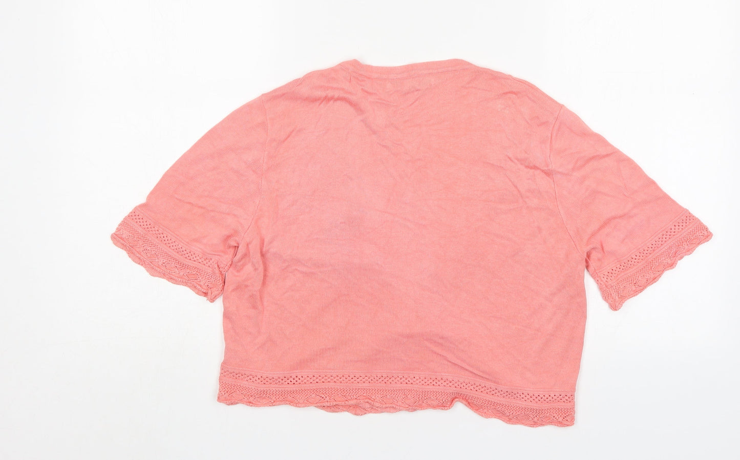 Peacocks Womens Pink V-Neck  Viscose Cardigan Jumper Size 16
