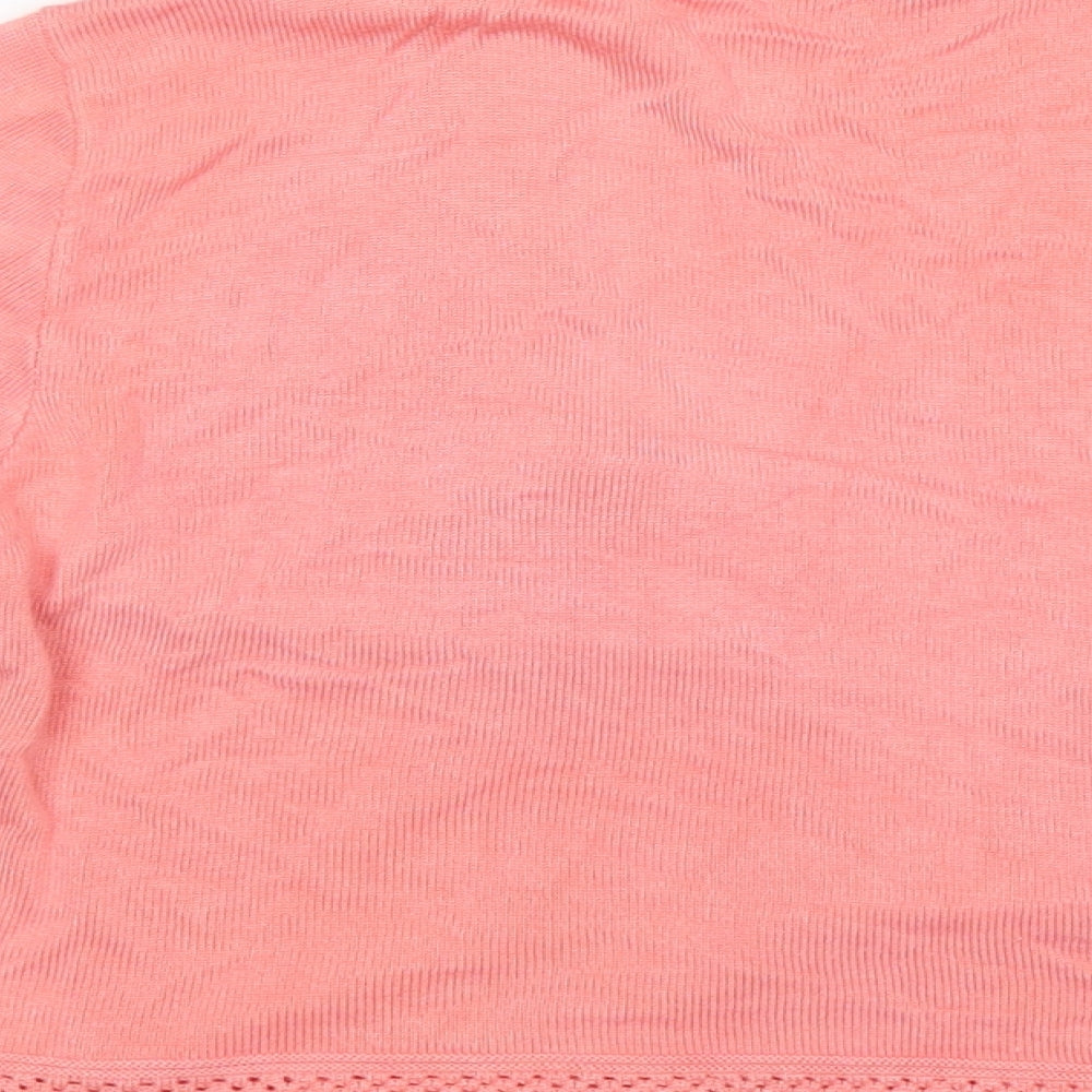 Peacocks Womens Pink V-Neck  Viscose Cardigan Jumper Size 16