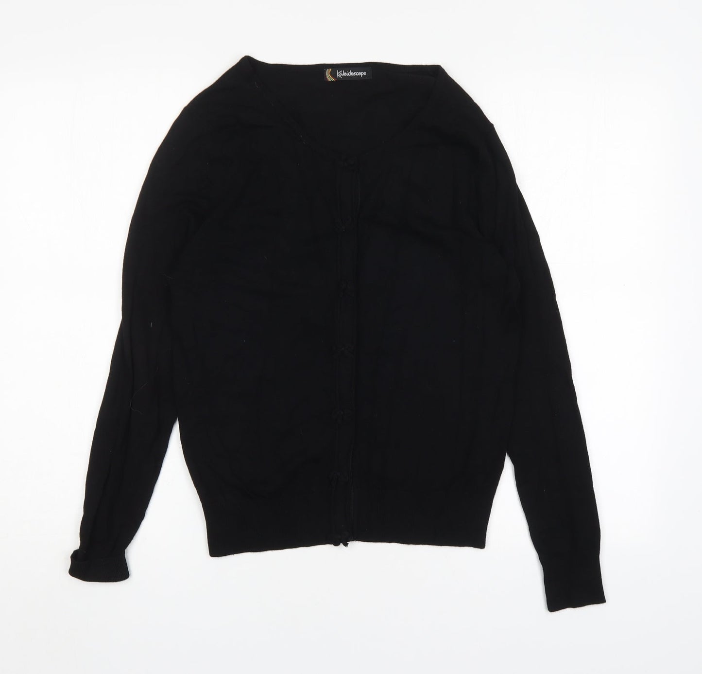Kaleidoscope Womens Black Round Neck  Viscose Cardigan Jumper Size 14