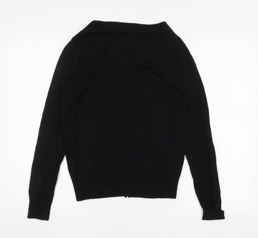 Kaleidoscope Womens Black Round Neck  Viscose Cardigan Jumper Size 14