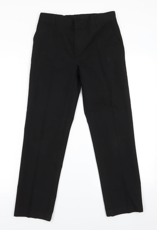 Marks and Spencer Boys Black  Polyester Dress Pants Trousers Size 11-12 Years  Regular Zip - Back Elastication