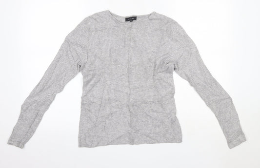 New Look Womens Grey Round Neck  Viscose Pullover Jumper Size 12
