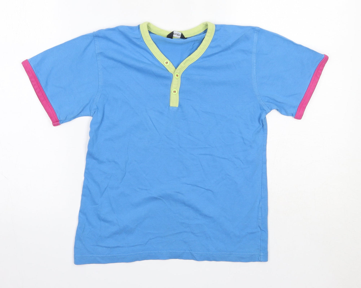 George Boys Blue  100% Cotton Basic T-Shirt Size 7-8 Years Round Neck