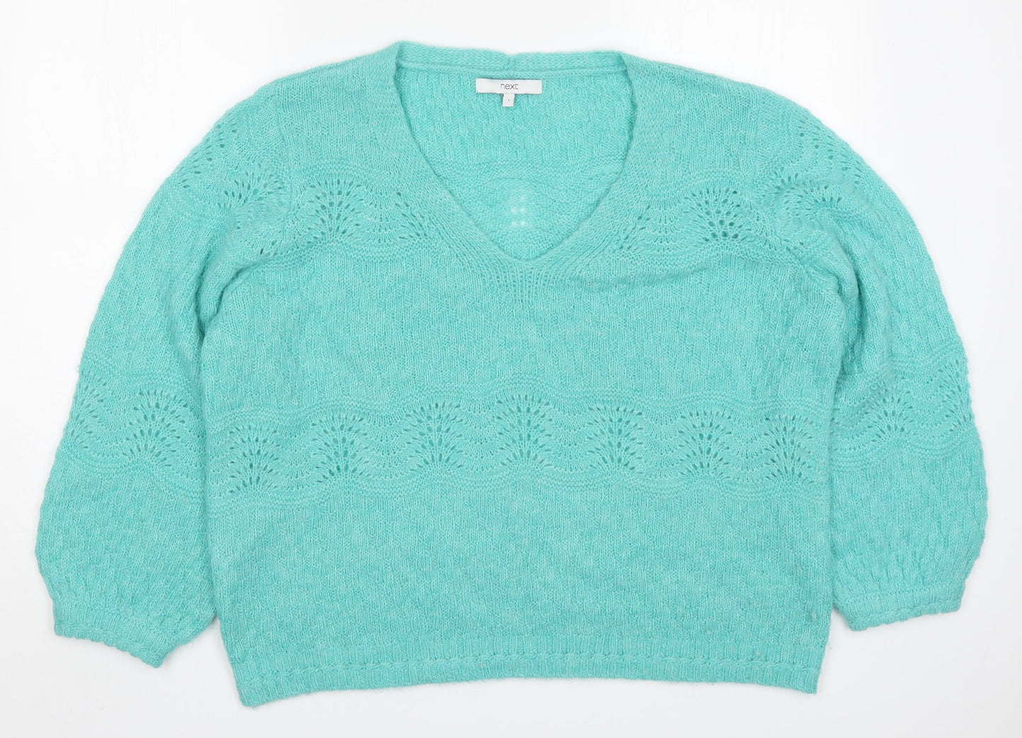 NEXT Womens Green Round Neck  Nylon Pullover Jumper Size L