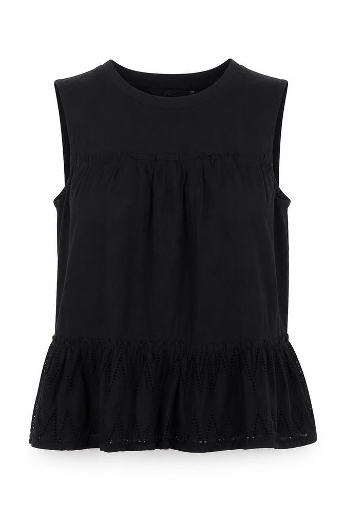 NEXT Womens Black  Cotton Basic Tank Size 6 Round Neck