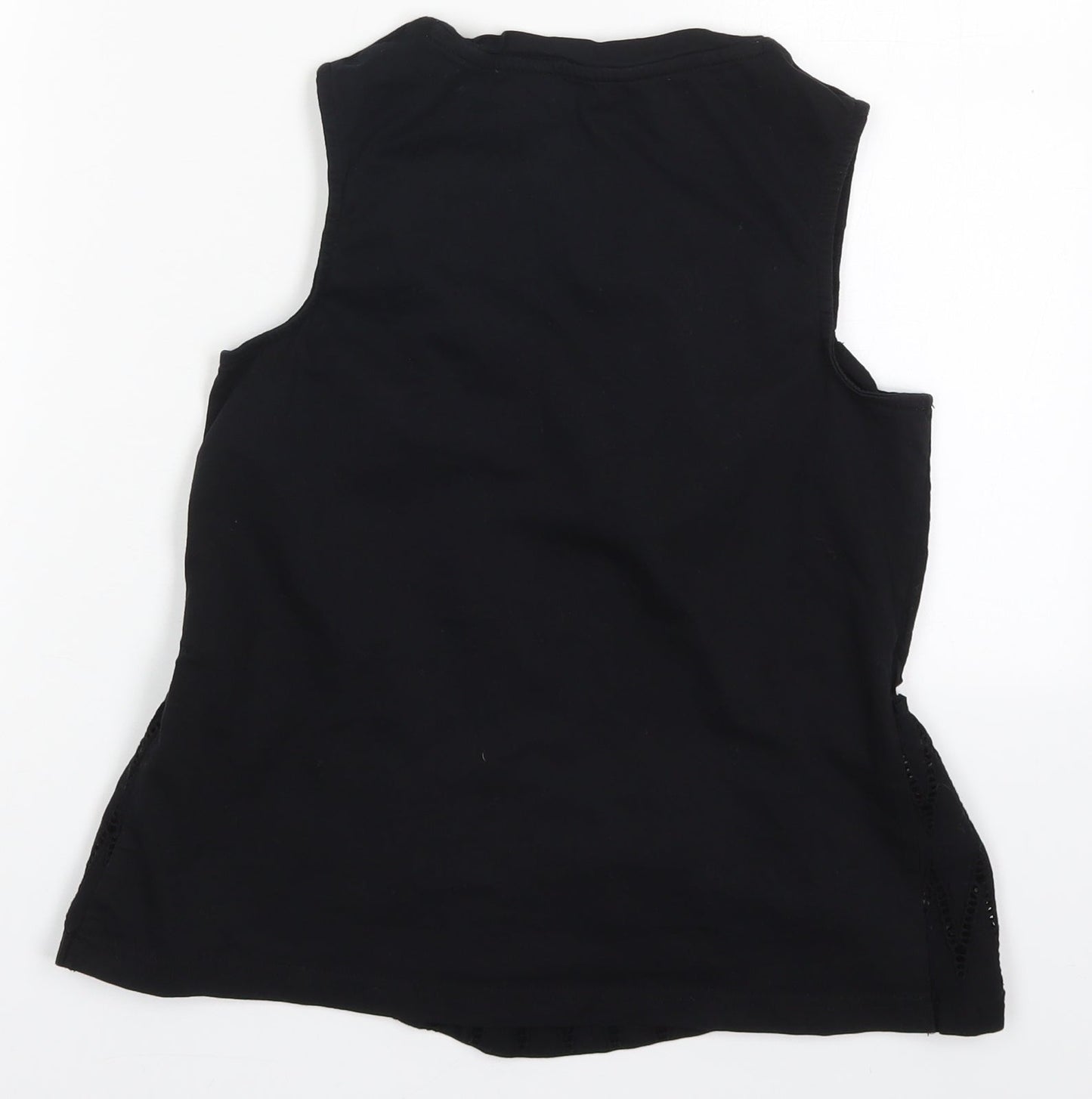 NEXT Womens Black  Cotton Basic Tank Size 6 Round Neck