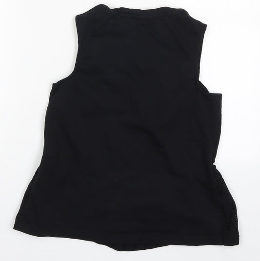 NEXT Womens Black  Cotton Basic Tank Size 6 Round Neck