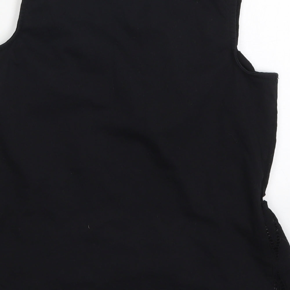 NEXT Womens Black  Cotton Basic Tank Size 6 Round Neck