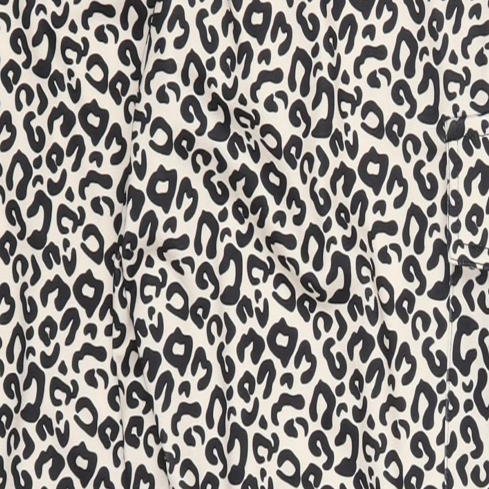 Preworn Womens Beige Animal Print Polyester Trousers  Size M L26 in Regular