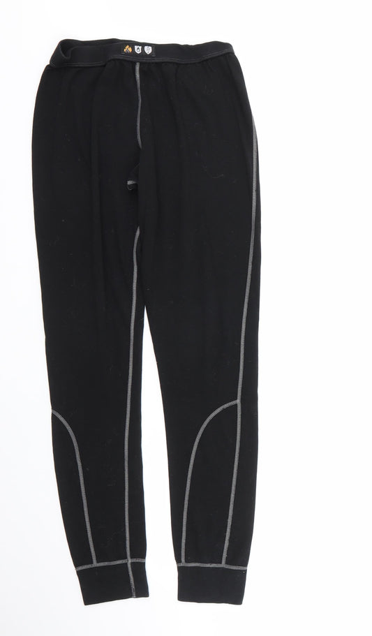fristads Womens Black Geometric 100% Polyester Cropped Leggings Size M L27 in